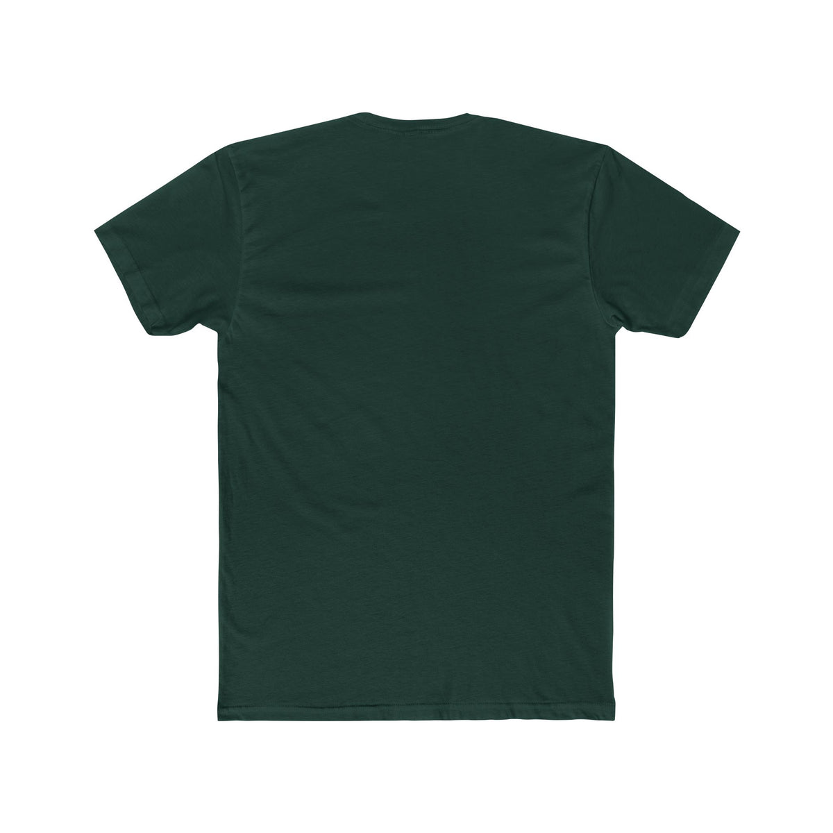 Solid forest green short-sleeve t-shirt shown from the back against a white background.