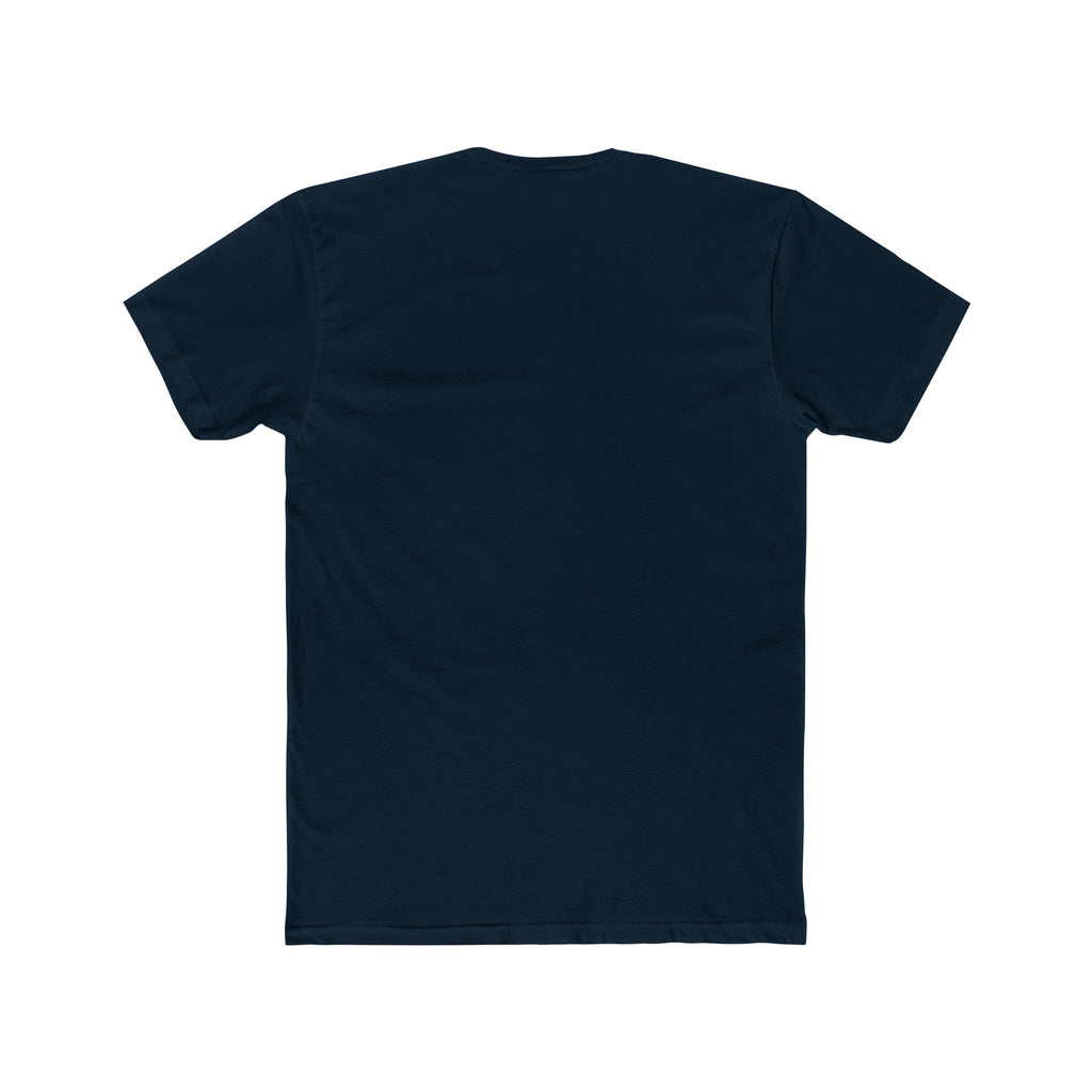 Navy blue t-shirt on a white background