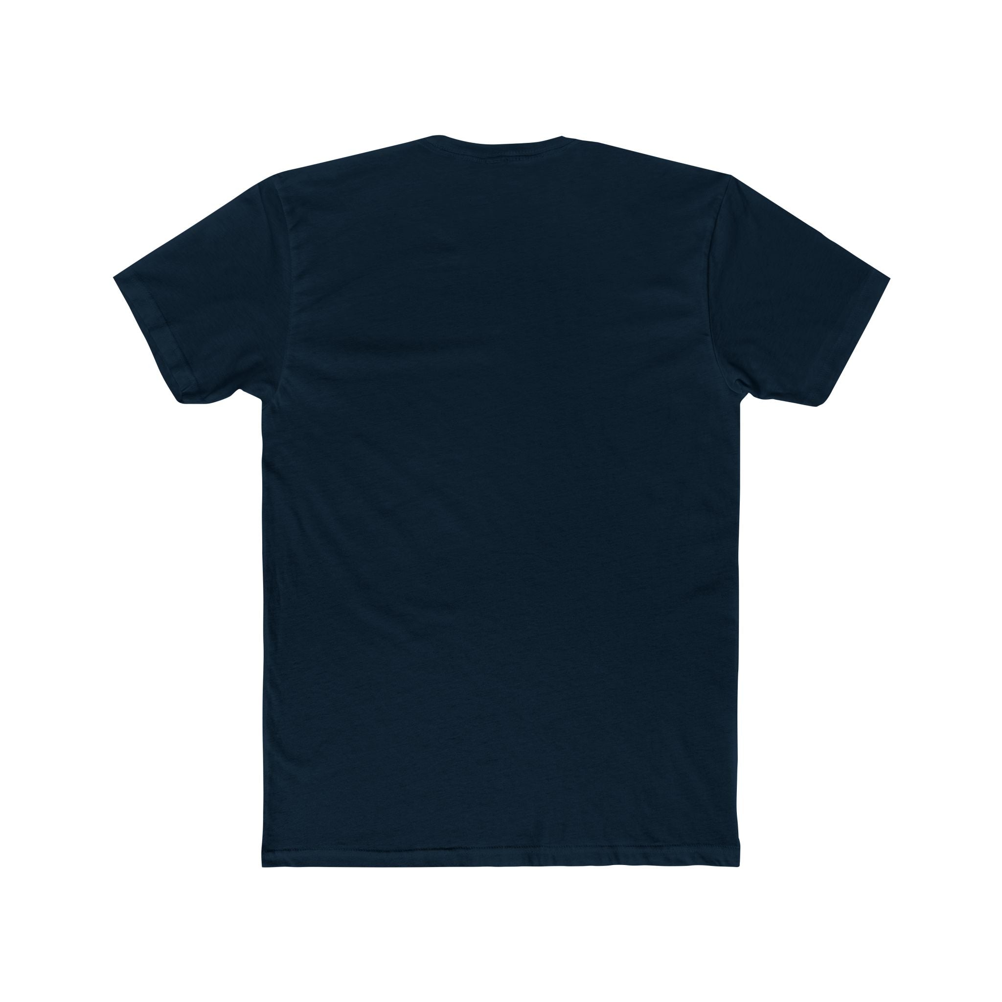 Navy blue t-shirt on a white background