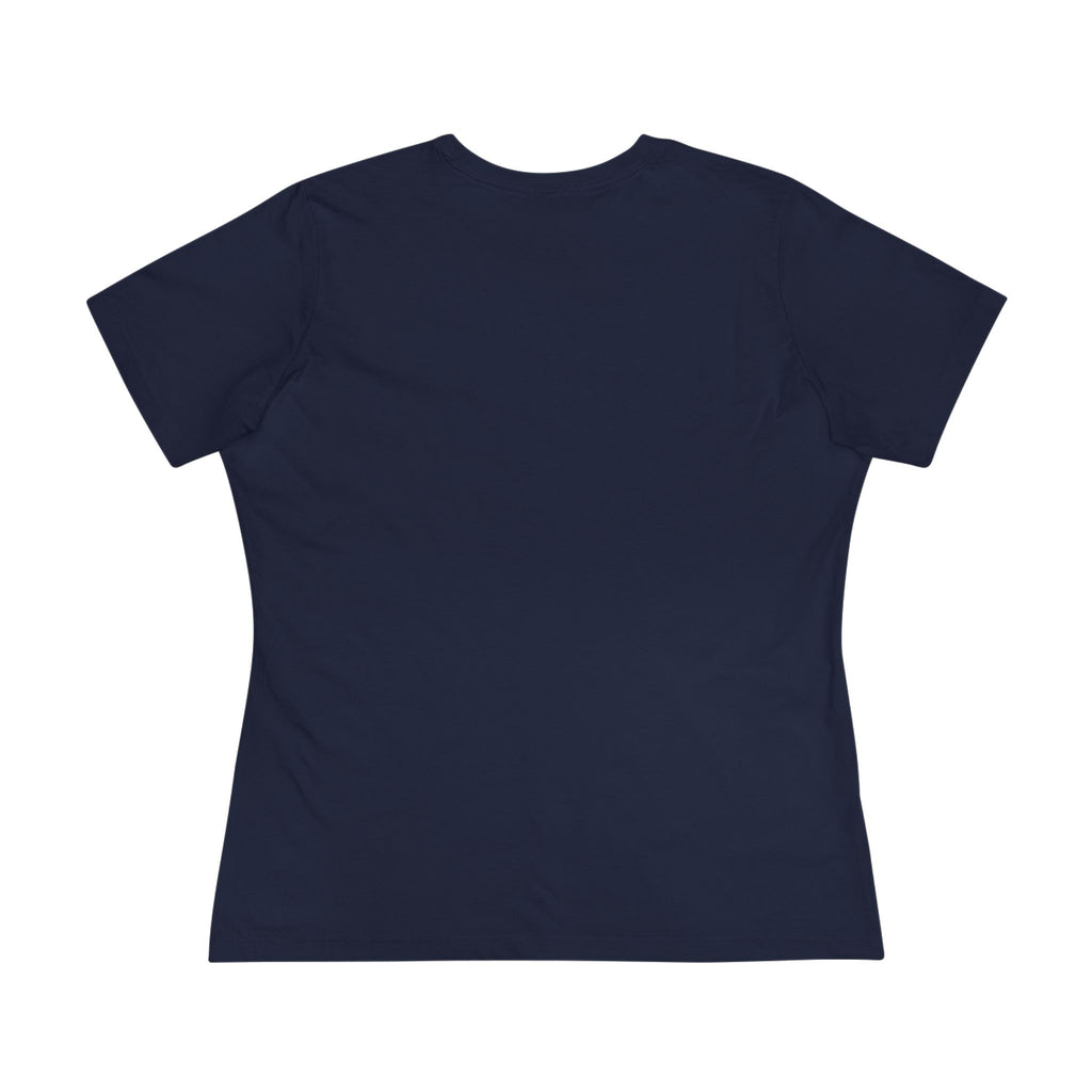 Navy blue t-shirt on a white background