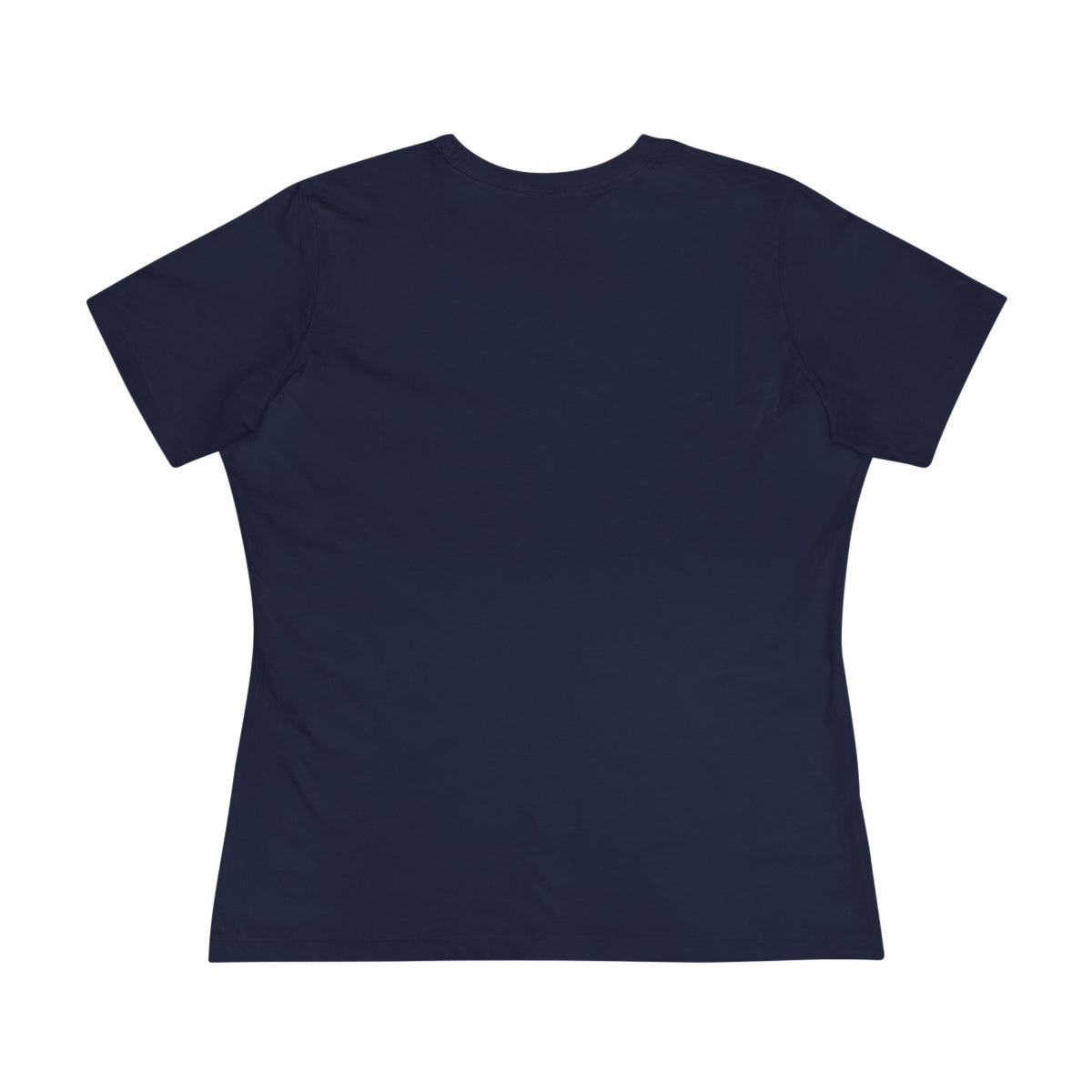 Navy blue t-shirt on a white background